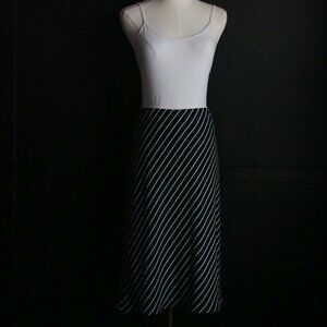 Laura,| Navy and White Stripe Skirt